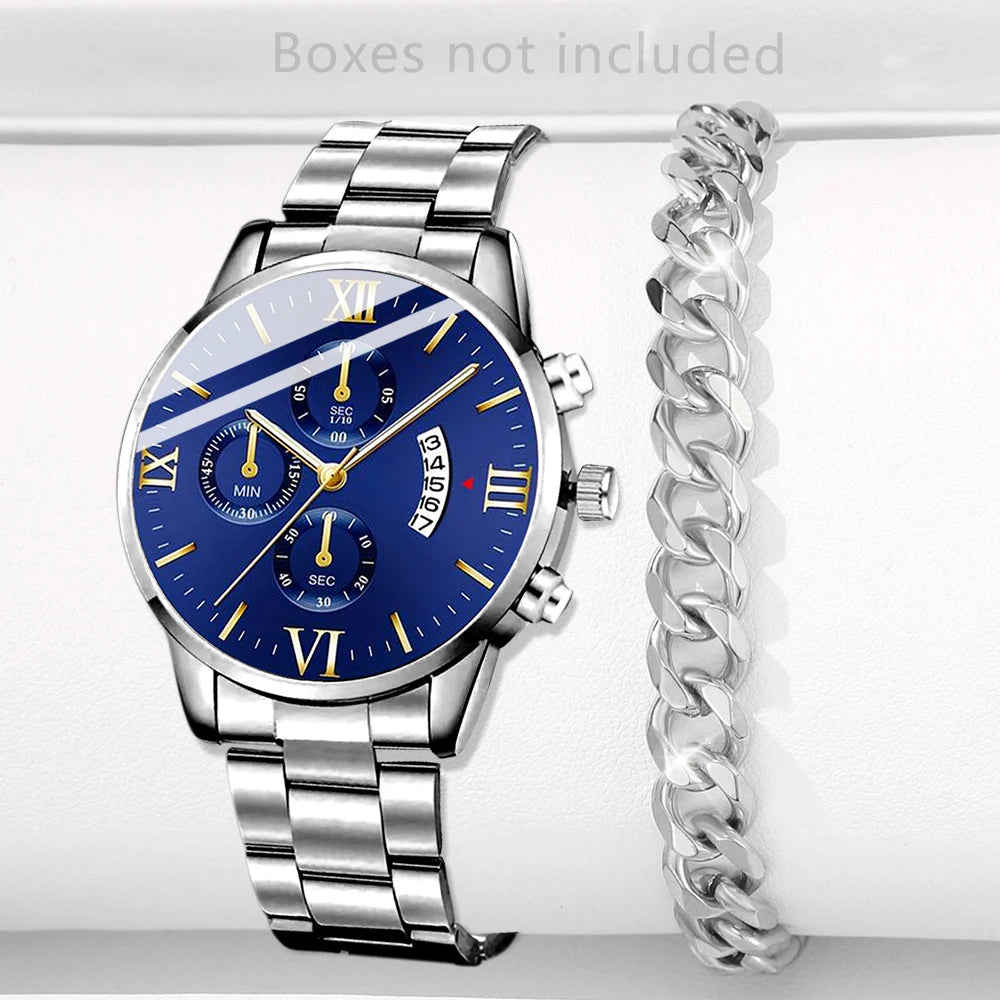 GAIETY Fashion Quartz Watch – 41mm Numberless Dial, Alloy Bracelet, Calendar
