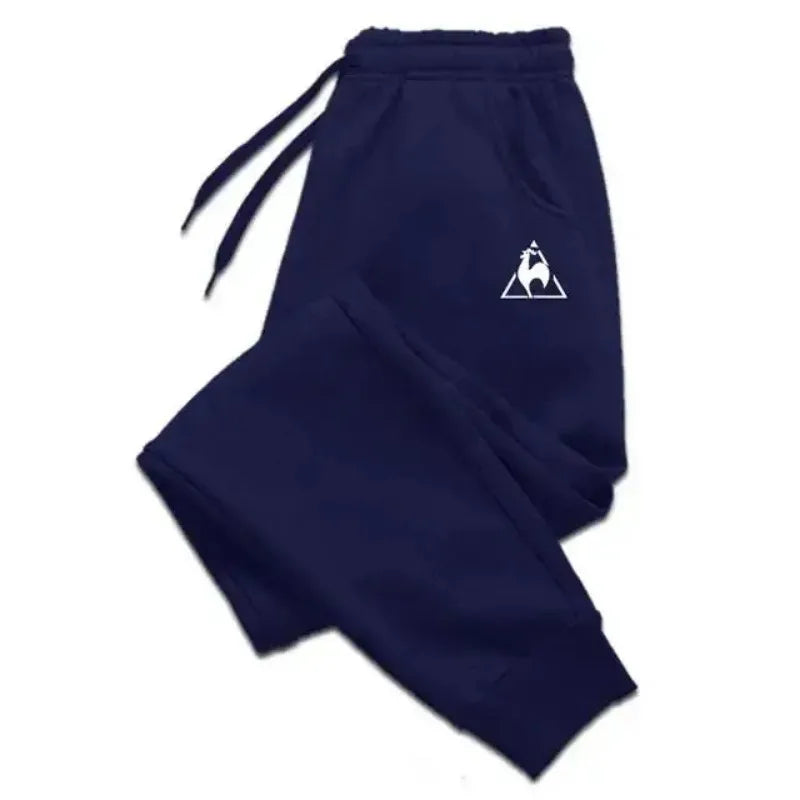 Men's Casual Ankle-Length Cropped Pants – Midweight Polyester Knit, All Seasons