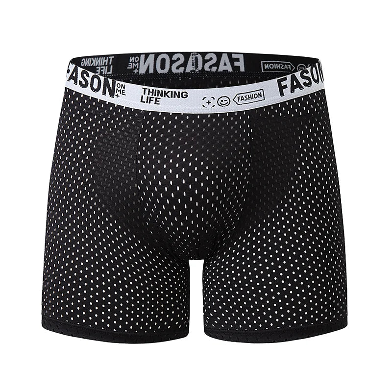 Men's Solid Polyester Boxer Shorts 5-Pack – Knit, Sizes S–3XL