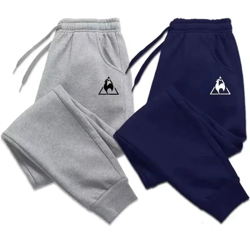 Men's Casual Ankle-Length Cropped Pants – Midweight Polyester Knit, All Seasons