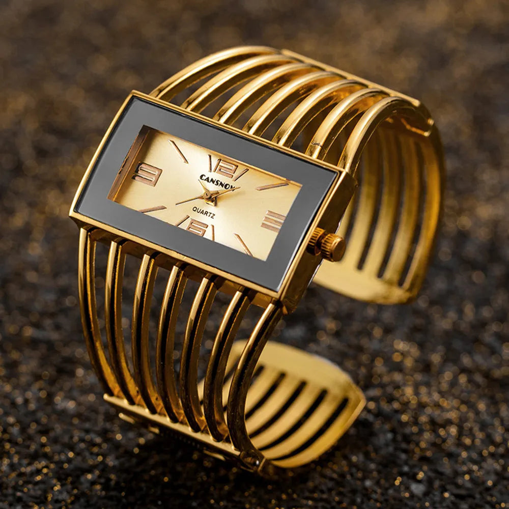 JBAILI Women's Luxury Bangle Bracelet Watch – Rectangle Dial, Stainless Steel
