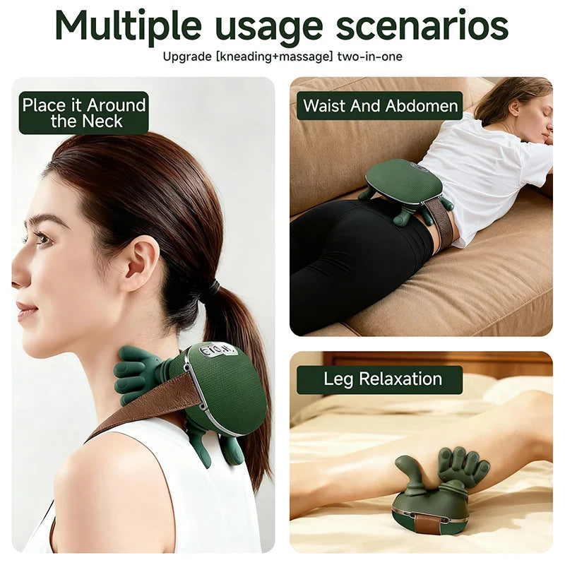 4D Kneading Neck & Shoulder Massager Shawl – Wireless, Hands-Free Relief with Brushless Motor