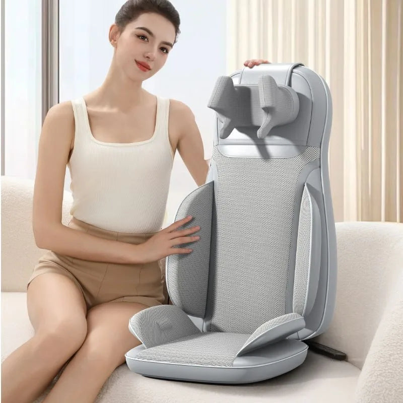 Shiatsu Heated Massage Seat Cushion – Kneading Back, Waist & Hip Relief with 5 Vibration Modes