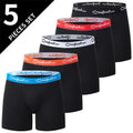 Men's Solid Polyester Boxer Shorts 5-Pack – Knit, Sizes S–3XL