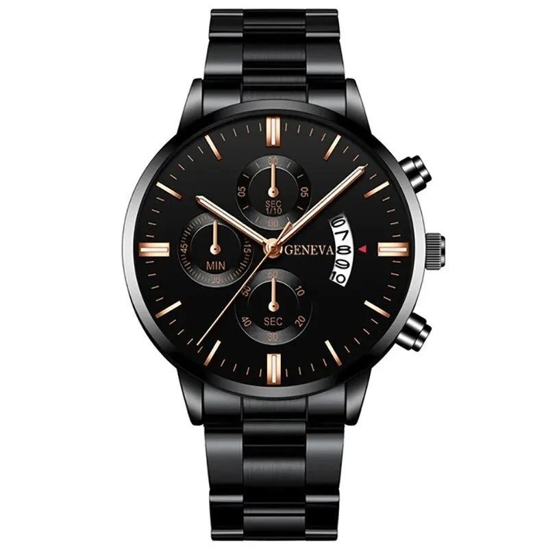 GAIETY Fashion Quartz Watch – 41mm Numberless Dial, Alloy Bracelet, Calendar