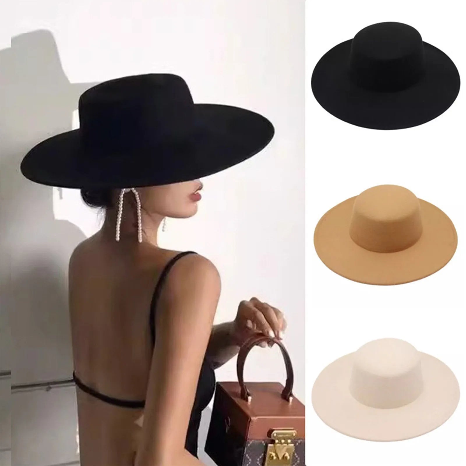 Women's Novelty Winter Jazz Fedora Hat – Fur & Cotton, Flat Top